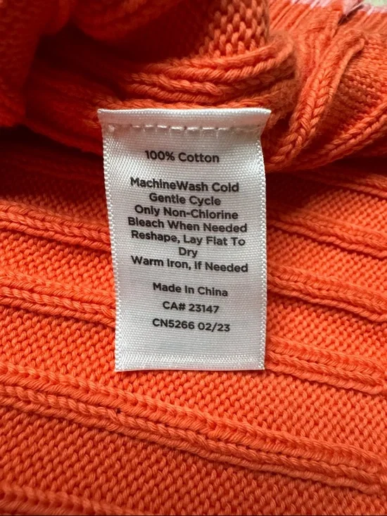 Talbots Bright Orange Ribbed V-Neck Tank - Picture 7 of 8